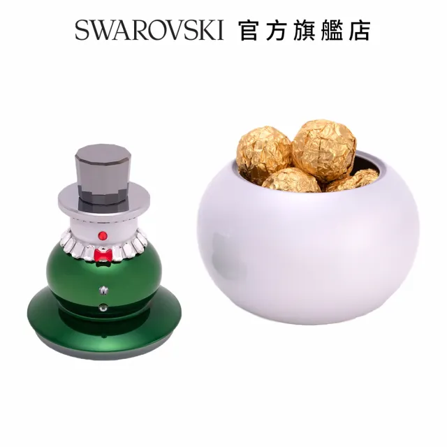 【SWAROVSKI 官方直營】SWAROVSKI 施華洛世奇 Holiday Cheers雪人糖果碗 交換禮物