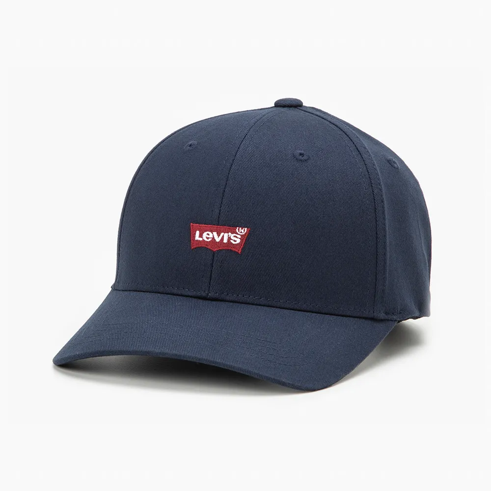 【LEVIS 官方旗艦】男女 可調式環釦丹寧棒球帽/精工刺繡Logo/FLEXFIT 110吸濕排汗 藍 熱賣單品 D7723-0003