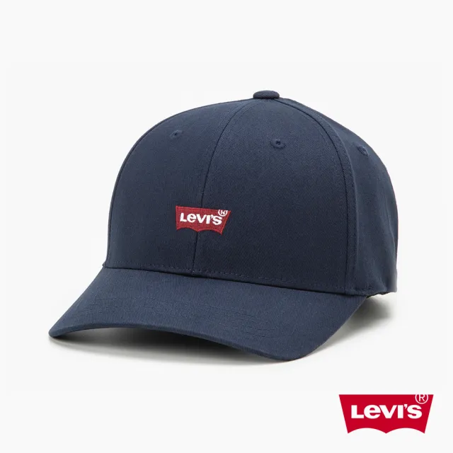 【LEVIS 官方旗艦】男女 可調式環釦丹寧棒球帽/精工刺繡Logo/FLEXFIT 110吸濕排汗 藍 人氣新品 D7723-0003