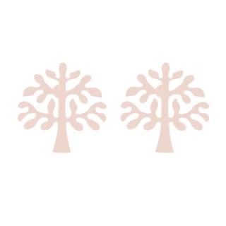 【VIA】白鋼耳釘 生命樹耳釘/植物系列 生命樹造型白鋼耳釘(玫瑰金色)
