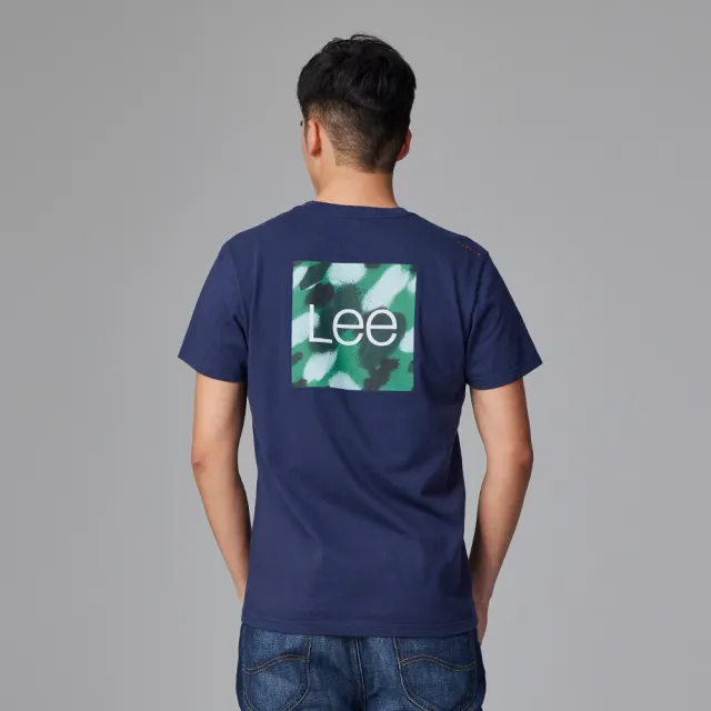 【Lee 官方旗艦】男裝 短袖T恤 / 背部迷彩 方框大LOGO 共2色 標準版型(LB302022742 / LB302022K14)