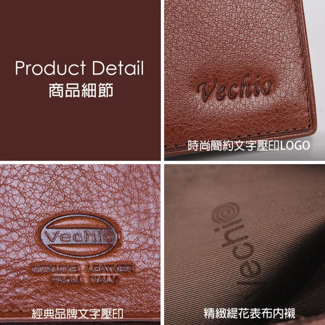 【VECHIO】台灣總代理 堅毅號 5卡透明窗皮夾-咖啡色(VE048W001BR)