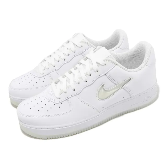 NIKE 耐吉】休閒鞋Air Force 1 Low Retro 男鞋女鞋白全白小勾勾冰藍底