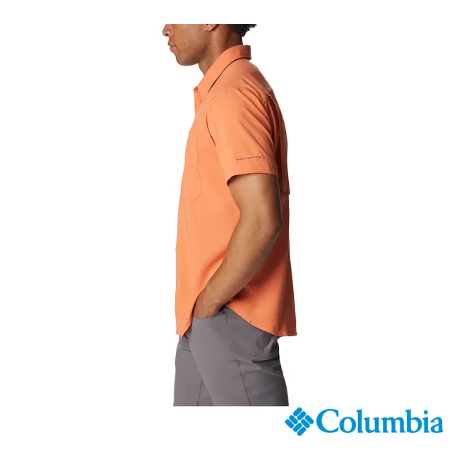 【Columbia 哥倫比亞 官方旗艦】男款- Silver Ridge 超防曬UPF50快排短袖襯衫-橘紅(UAE15170AH / 2023年春