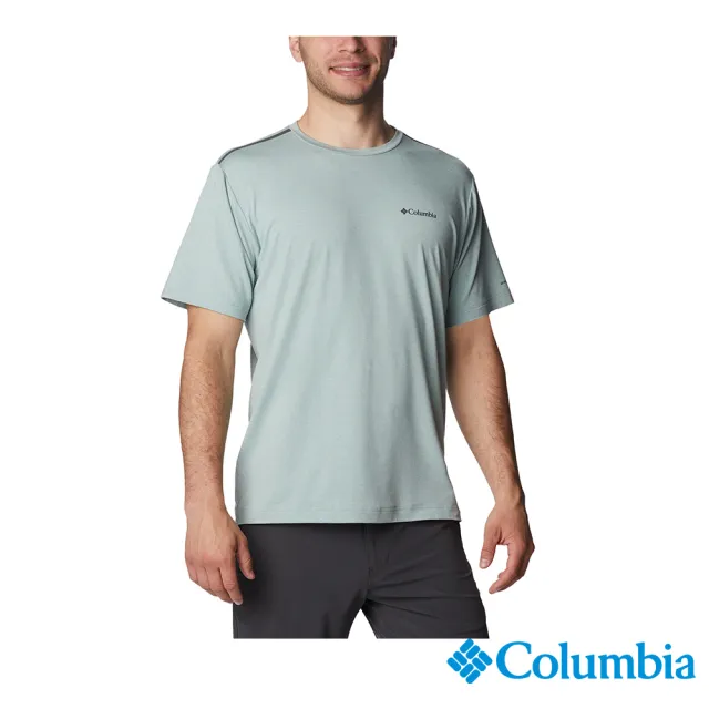 【Columbia 哥倫比亞 官方旗艦】男款- Tech Trail UPF50快排短袖上衣-藍色(UAE03220BL / 2023春夏)