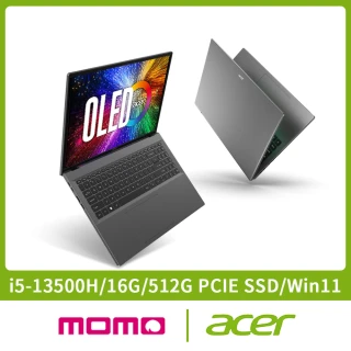 【Acer 宏碁】16吋i5輕薄效能OLED筆電(Swift Go/EVO/SFG16-71-55WZ/i5-13500H/16G/512G/W11)