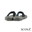 【SCONA 蘇格南】全真皮 輕量舒適夾腳涼拖鞋(藍黑色 1757-1)