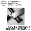 【SANELLI 山里尼】英國Bisbell 專業磁吸刀架 黑 45cm(磁鐵刀架 磁性刀架 刀具收納架 磁吸刀架 磁力刀架)
