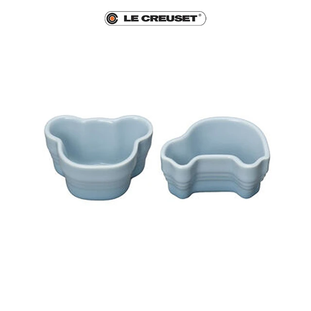 【Le Creuset】瓷器嬰兒小熊/汽車烤盅 2入(海岸藍)