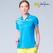 【Jack Nicklaus 金熊】GOLF女款英文印花抗UV吸濕排汗高爾夫球衫/POLO衫(藍色)