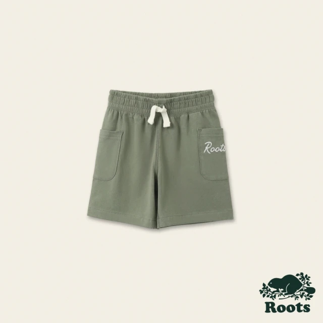 【Roots】Roots小童-自然俱樂部系列 口袋設計有機棉短褲(仙人掌綠)