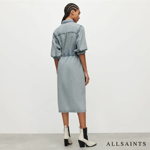 【ALLSAINTS】OSA 水洗牛仔中長版襯衫式洋裝(常規版型)