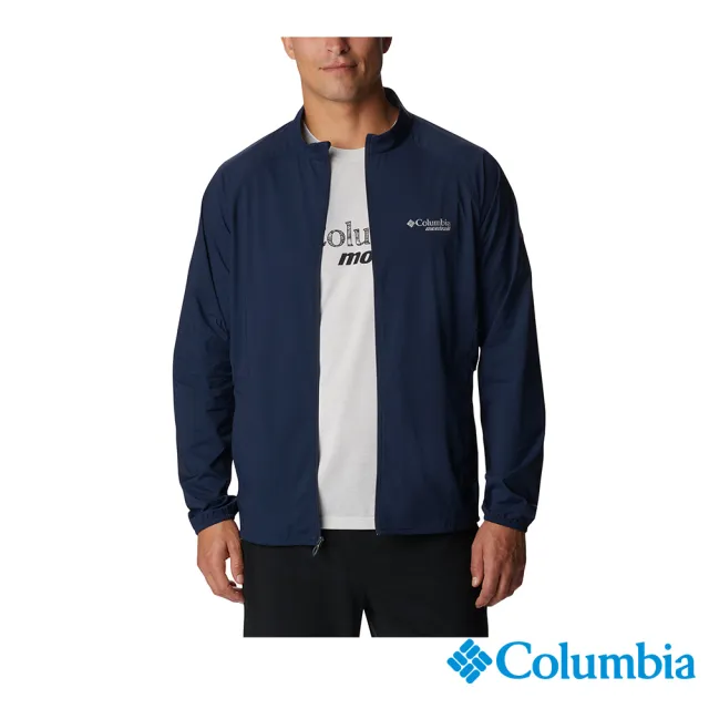 【Columbia 哥倫比亞 官方旗艦】男款- 野跑M Endless Trail防風防潑外套-深藍(UWE37020NY / 2023年春夏)