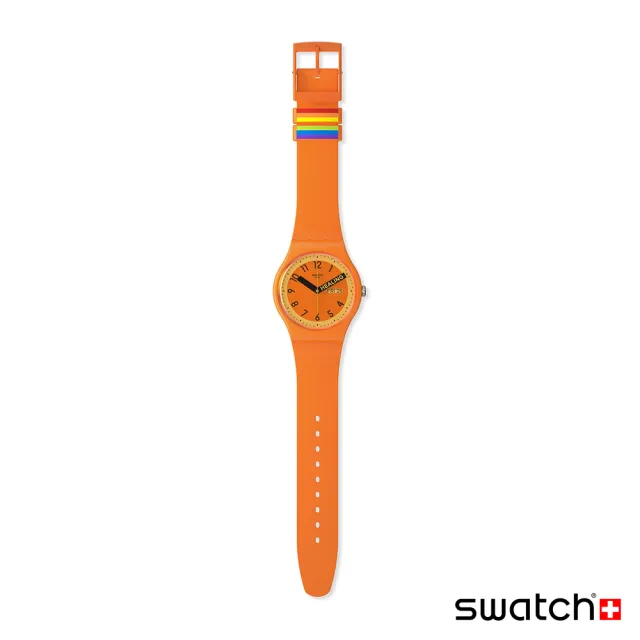 SWATCH】New Gent 原創系列手錶PROUDLY ORANGE 男錶女錶瑞士錶錶(41mm