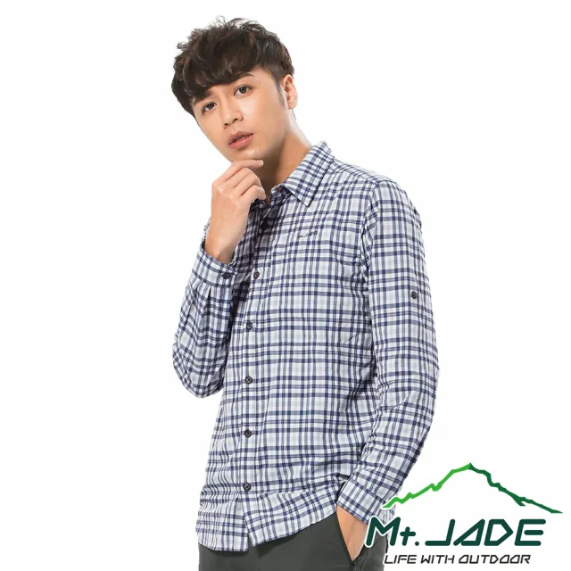 【Mt. JADE】AcDry男款 厚磅SKYLINE吸溼快乾長袖襯衫 休閒穿搭/輕量機能(4色)