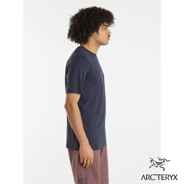 【Arcteryx 始祖鳥官方直營】男 Ionia Arc Word 羊毛短袖圓領衫(黑寶石)