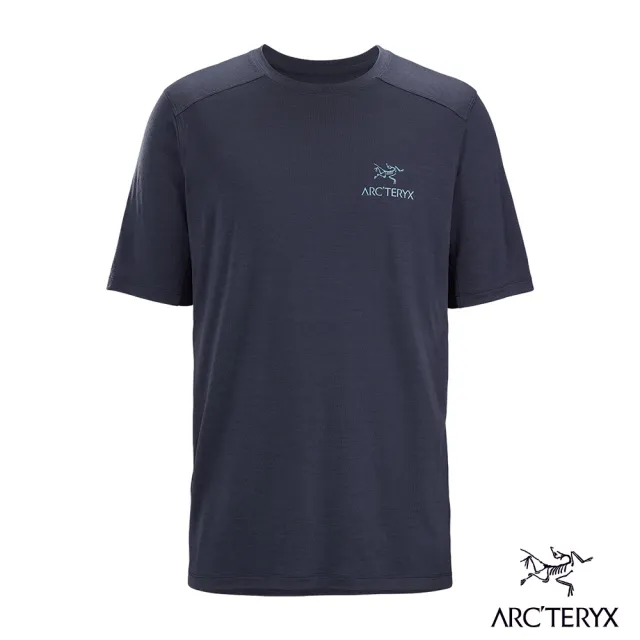 【Arcteryx 始祖鳥官方直營】男 Ionia Arc Word 羊毛短袖圓領衫(黑寶石)