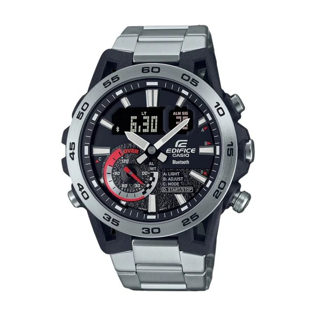 CASIO 卡西歐 CASIO EDIFICE 賽車設計款 智慧藍牙 不鏽鋼錶帶 防水100米 ECB-40(ECB-40D-1A)