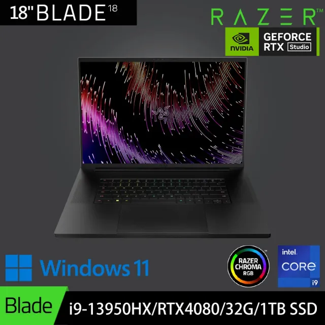 【Razer 雷蛇】18吋i9黑神話悟空適用電競筆電(Blade 18/RZ09-0484TTH3-R3T1/i9-13950HX/32GB/RTX4080/1TB)