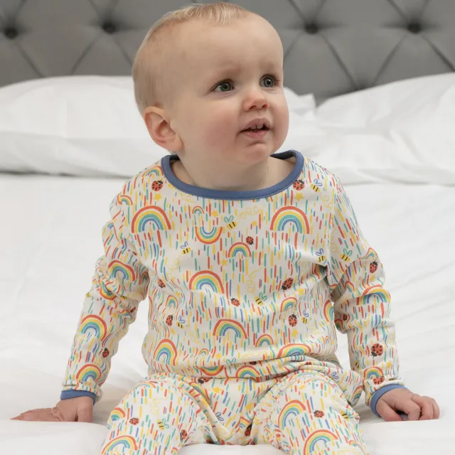 【Piccalilly】英國皮卡儷儷有機棉嬰幼兒睡衣居家服(太陽雨)