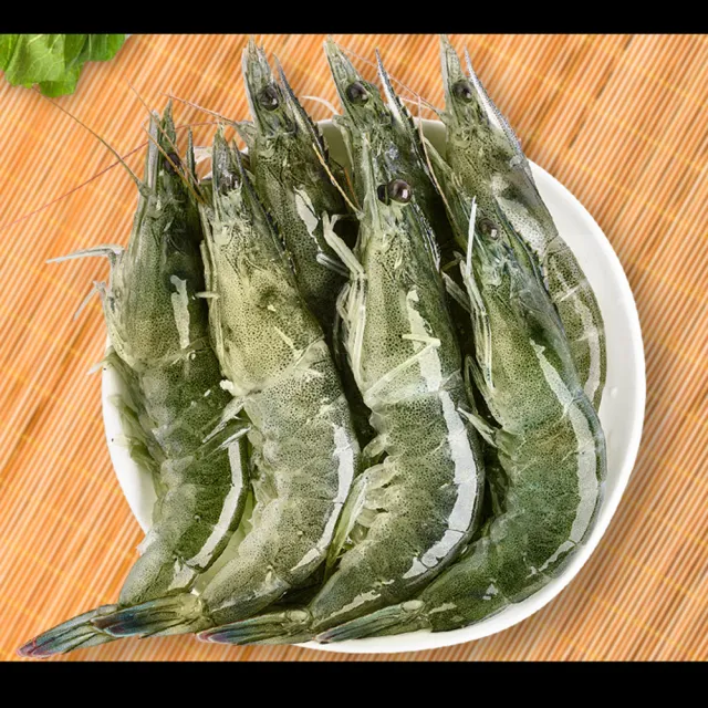 【悅生活】鮮市集 無毒野放生凍大白蝦850g±5/盒 2盒組(極速鮮凍 包冰率低)