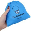 【小禮堂】哆啦A夢 兒童單耳塑膠杯附束口袋 - 藍大頭表情款(平輸品)