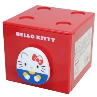【小禮堂】Hello Kitty 單抽積木收納盒 - 紅全身款(平輸品)
