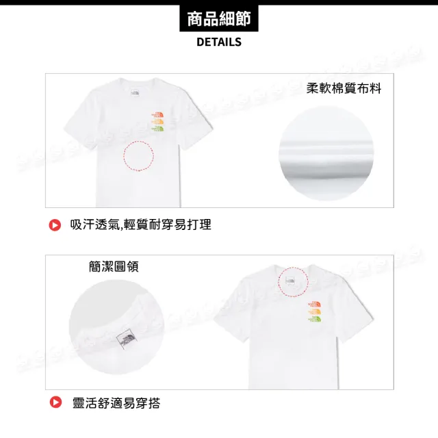 【The North Face】男 排汗短T恤 AP《白》7QRF/LOGO印花圓領短袖T恤/運動衫(悠遊山水)