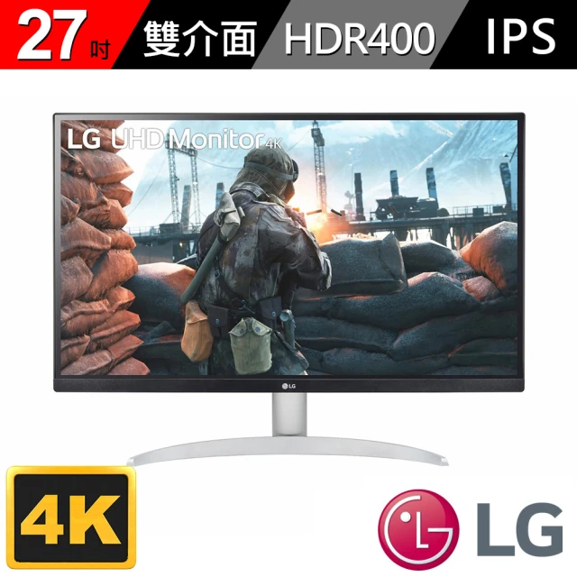【LG 樂金】27UP600-W 27型 IPS 4K高畫質編輯螢幕(HDR400/FreeSync/廣色域)