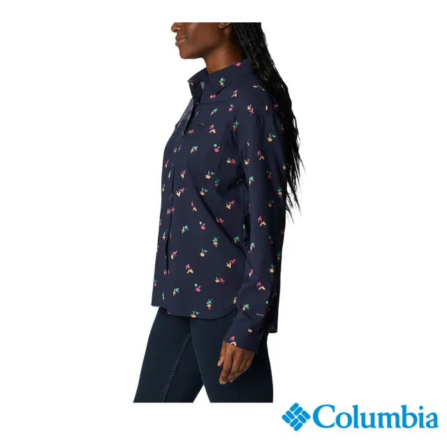 【Columbia 哥倫比亞 官方旗艦】女款-Silver Ridge Utility™超防曬UPF50快排長袖襯衫-深藍(UAL99870NY/202
