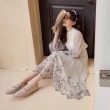 【Ann’S】情感流動-不規則珍珠金鍊頂級綿羊皮平底樂福鞋-版型偏大(米白)