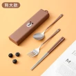 【LINE FRIENDS】熊大莎莉便攜筷子湯匙叉子不鏽鋼環保餐具三件組(附收納盒)