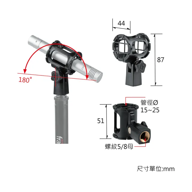 【Gator Frameworks】SM1525｜麥克風避震架 15-25mm｜Universal Shock mount ｜(錄音直播必備)