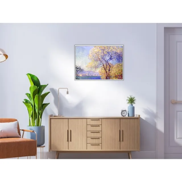 《安地比斯的早晨》莫內Monet．印象派畫家 世界名畫 經典名畫 風景油畫-白框60x80CM