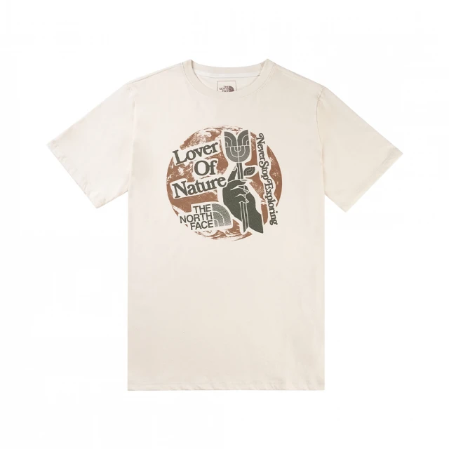 The North Face 北臉 上衣 男款 短袖上衣 運動 M S/S EARTH DAY TEE 米白 NF0A812DICP