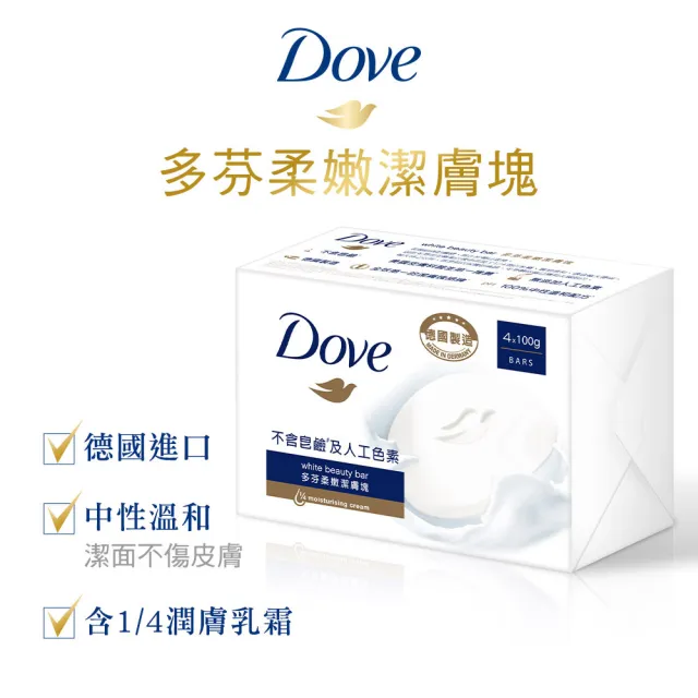 【Dove 多芬】香皂潔膚塊90g-16入(滋養柔嫩/清爽水嫩潔/漾粉水嫩)