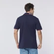 【NAUTICA】男裝 撞色LOGO刺繡短袖POLO衫(深藍色)