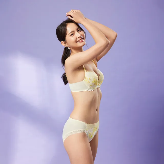 【Wacoal 華歌爾】日本企劃-朝の谷間Ribbon Bra B-D罩杯內衣 NB9602YE(黃)