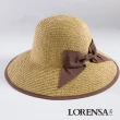 【Lorensa蘿芮】都會款配色蝴蝶結大帽簷抗UV遮陽帽(咖啡色)