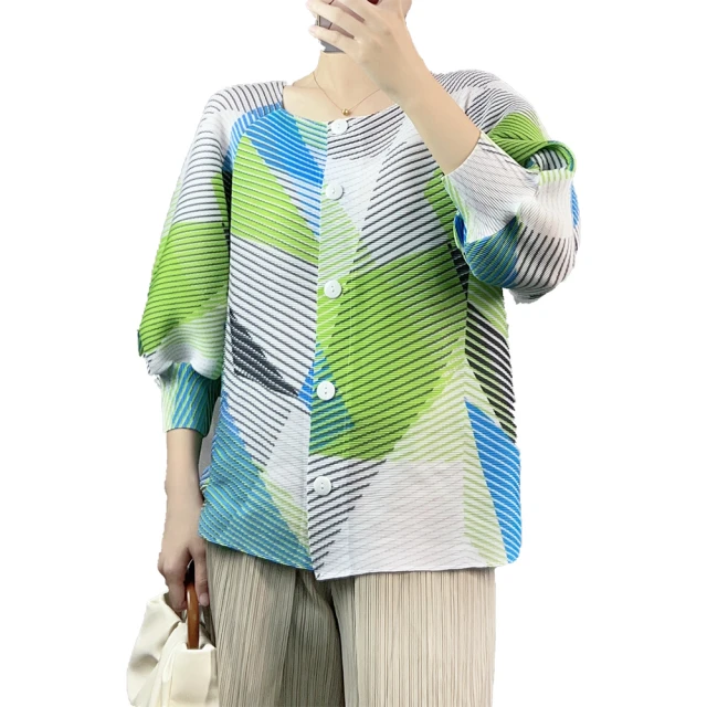 【羽生摺衣】i摺衣-日系 簡約風 配色 斜線 外套(共三色)