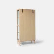 【HOLA】Actona阿斯貝克白橡木貼皮玻璃櫃90x40x180cm