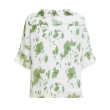 【ILEY 伊蕾】綠植壓褶雪紡上衣(白色；M-XL；1232061445)