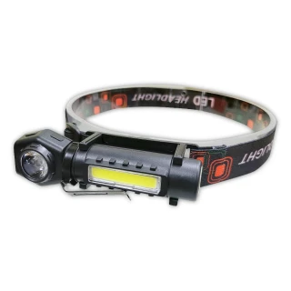 【明沛】組合式雙功能 頭燈/手電筒(USB充電-可拆卸-維修-登山-露營-騎車-釣魚-MP9355)