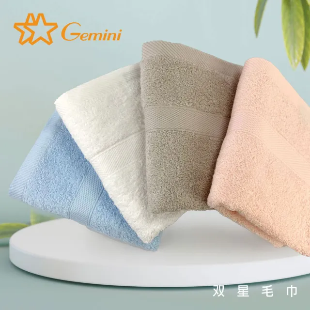 【Gemini 雙星】官方直營 素色菱格緞檔抗菌系列(毛巾超值二入組)