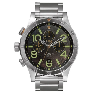 【NIXON】48-20 CHRONO 潮流重擊運動腕錶-仿鏽x銀(A4861956)