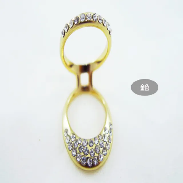 【Kaye歐美流行飾品】立體拉環造型鑲嵌水鑽戒指