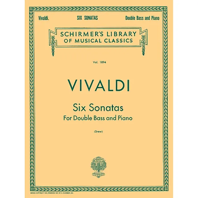 【Kaiyi Music 凱翊音樂】韋瓦第：低音提琴六首奏鳴曲含鋼琴伴奏樂譜 Vivaldi：6 Sonatas for Bass & Piano