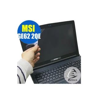 【EZstick】MSI GE62 2QE 專用 靜電式筆電LCD液晶螢幕貼(可選鏡面或霧面)
