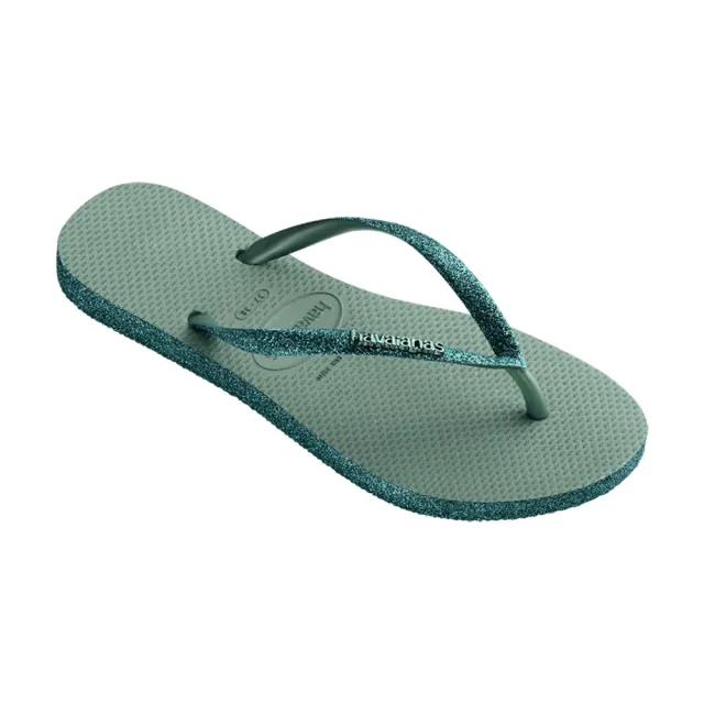 【havaianas 哈瓦仕】拖鞋 女鞋 夾腳拖 閃亮 Slim Sparkle II 綠 4146937-1809W(哈瓦士)