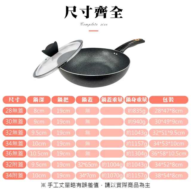【CLARE 可蕾爾】羽鑽不沾炒鍋34cm附蓋 台灣製造(適用IH及各式爐具)
